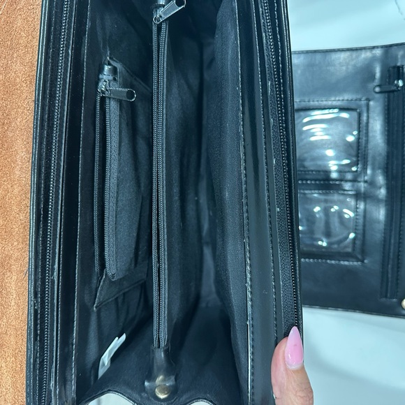 Ralph Lauren Black and Brown Women's Bag. Vintage mini leather briefcase. - Picture 5 of 8